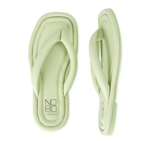 Mint Green Flip Flops women's sandals Puffy Thong shoes No Boundaries - Picture 2 of 7